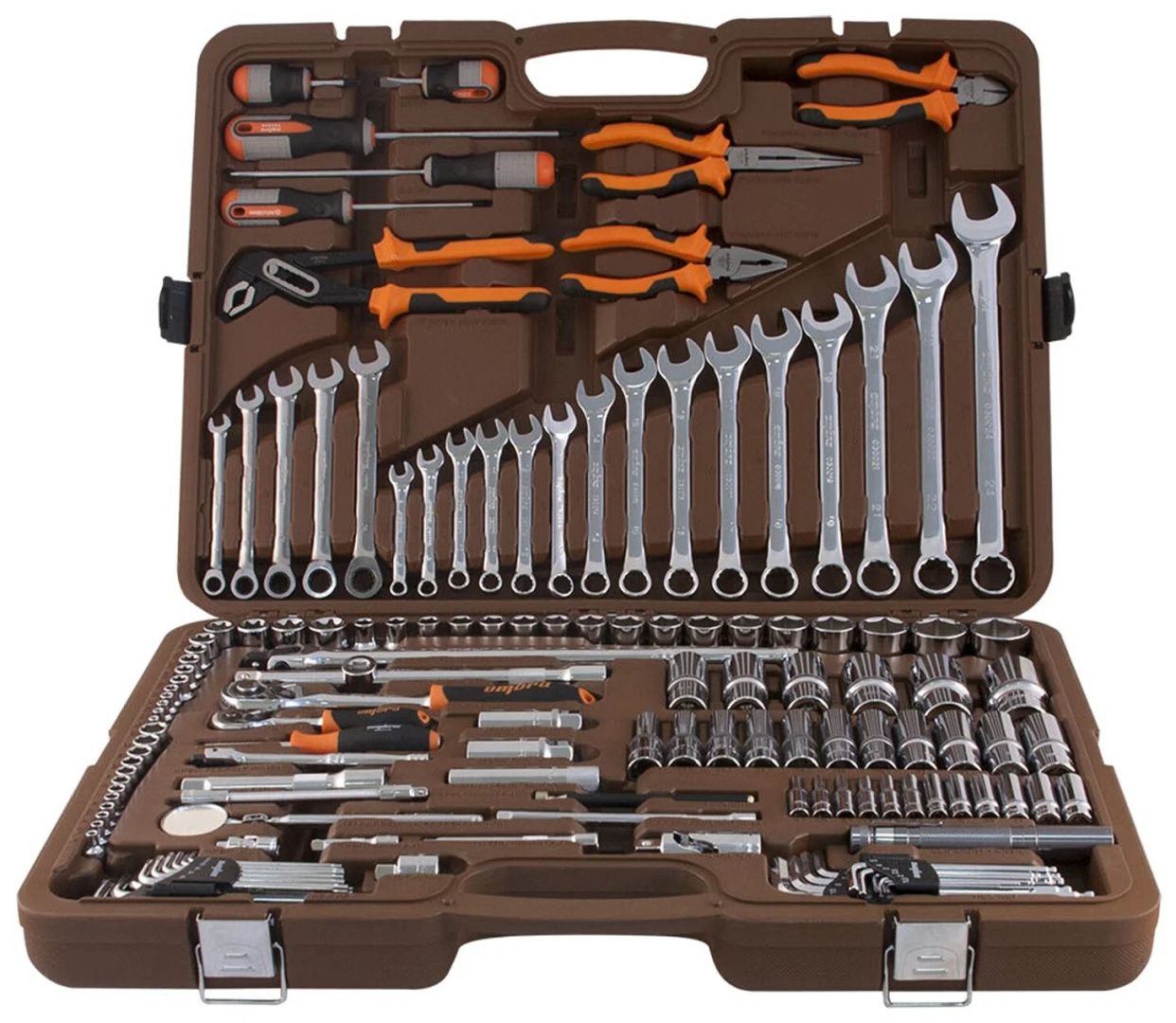 Универсальный набор инструмента 1/4", 3/8" и 1/2"DR Ombra OMT141S, 141 штука - фото